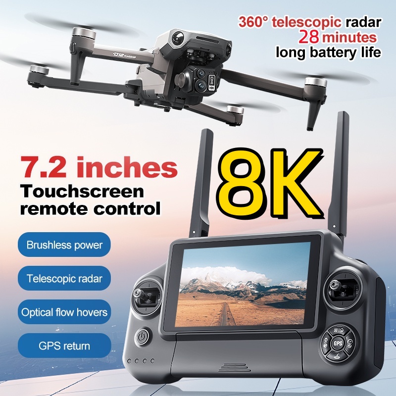 8K 3축 짐벌 브러시리스 7.2인치 터치스크린 FPV - Drone Camera With Gimbal 리뷰 및 가격