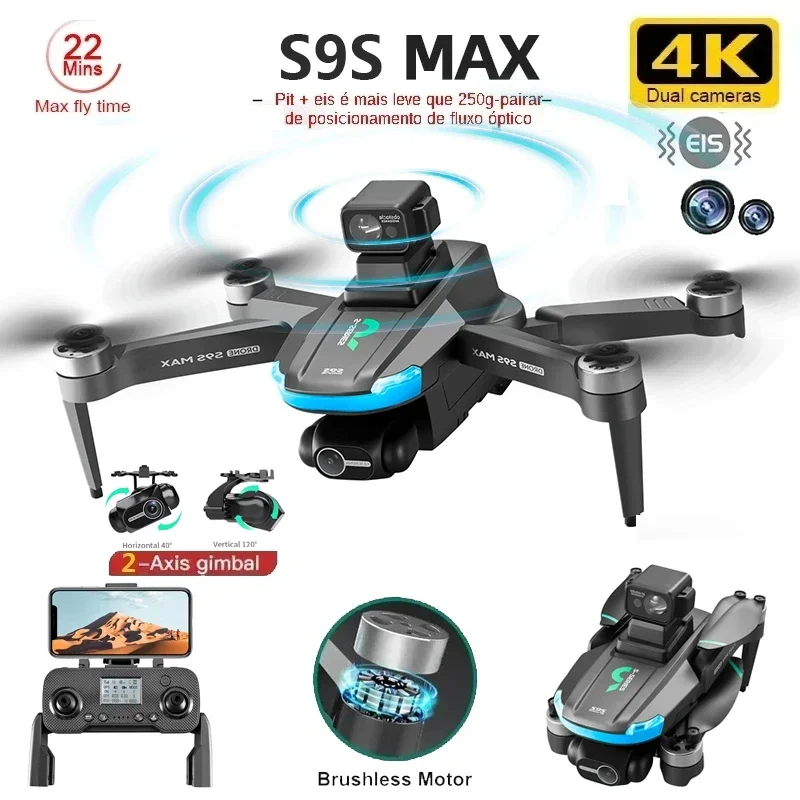 새로운 S9S MAX 미니 드론 4K 2축 PTZ HD - Drone Camera Wide Angle 리뷰 및 가격