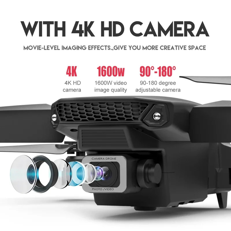 E88 프로 지능형 접이식 드론, 단일/듀얼 카메라 전 - Drone Camera Wide Angle 리뷰 및 가격