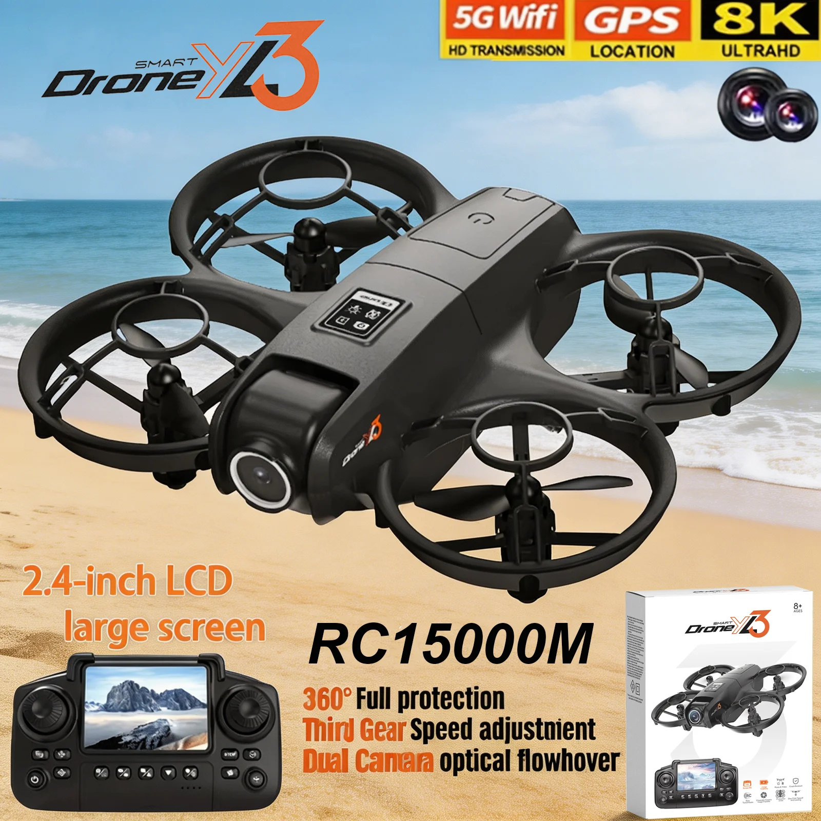 새로운 YL3 RC 드론 8K 1080P 광각 듀얼 H - Drone Camera Wide Angle 리뷰 및 가격